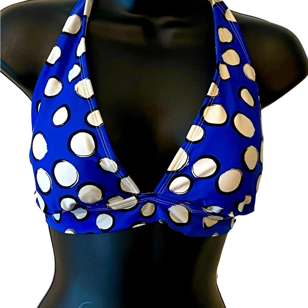 CATALINA polka dot Halter bikini top NWOT size L swimwear Resortwear beachwear - Picture 3 of 8